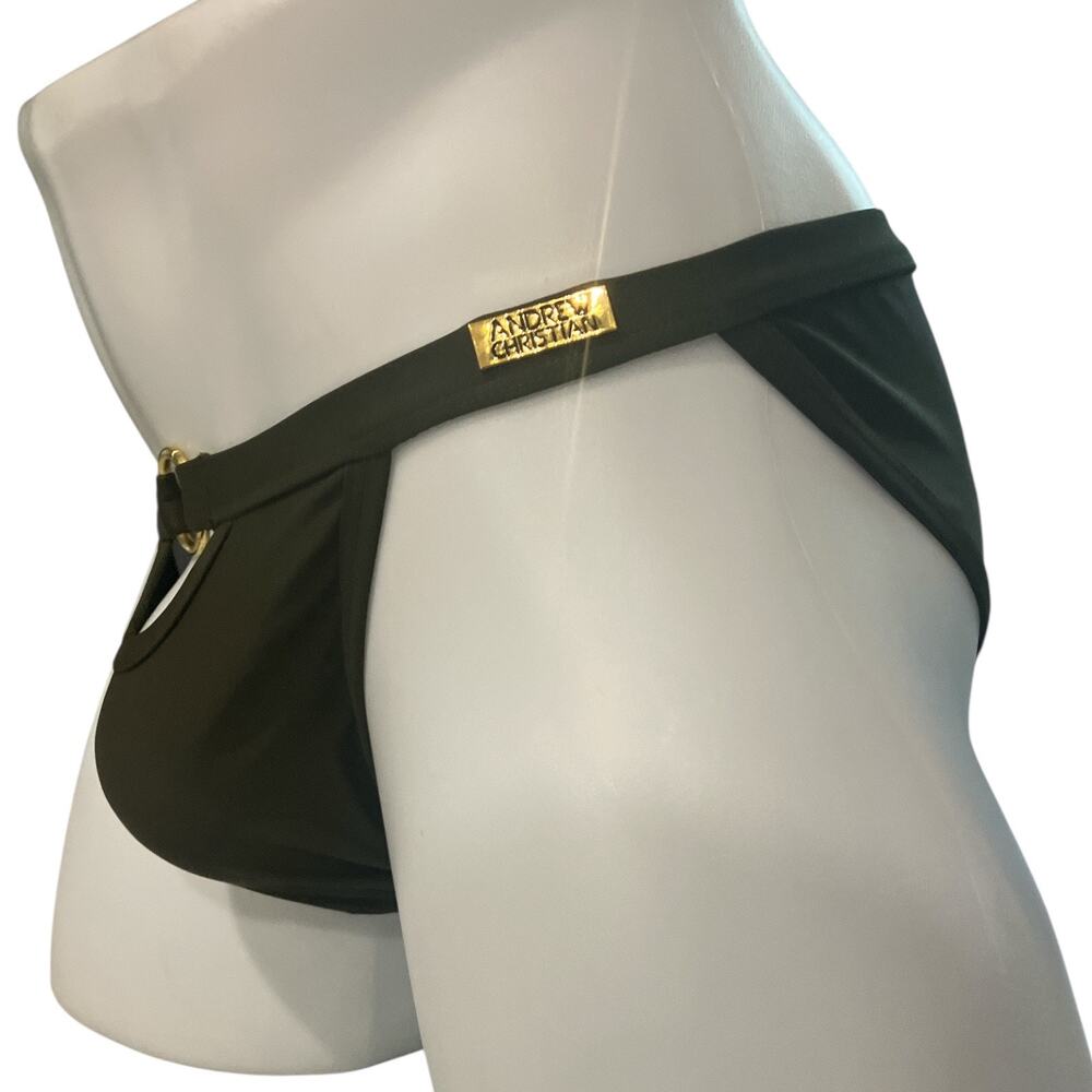 Andrew Christian Savoy Ring Bikini Olive XL Extra Large - Picture 7 of 14